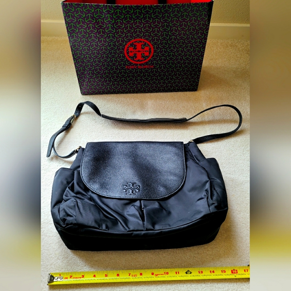 Tory Burch Designer Black Diaper Bag Purse Tote Handbag